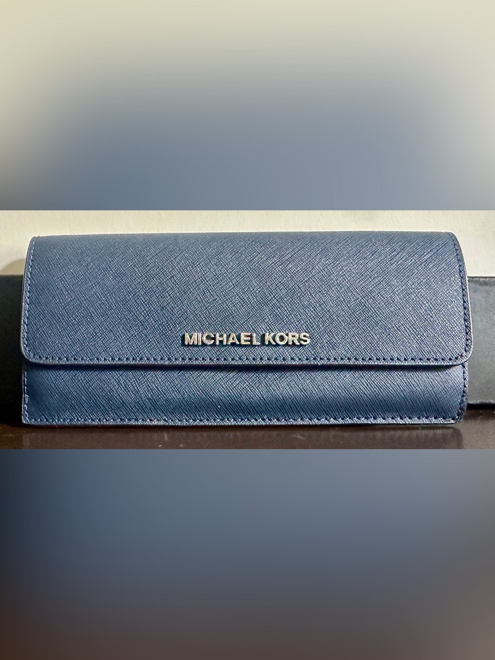 Michael Kors Navy Saffiano Leather Continental Wallet